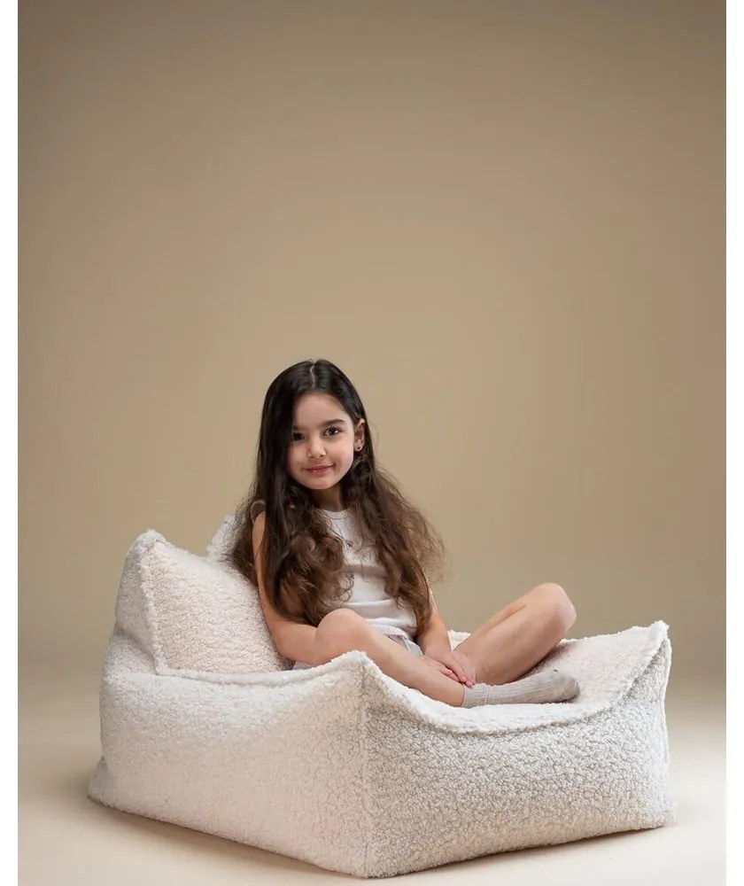 Kremowy dziecięcy worek do siedzenia z materiału bouclé Chair – Wigiwama