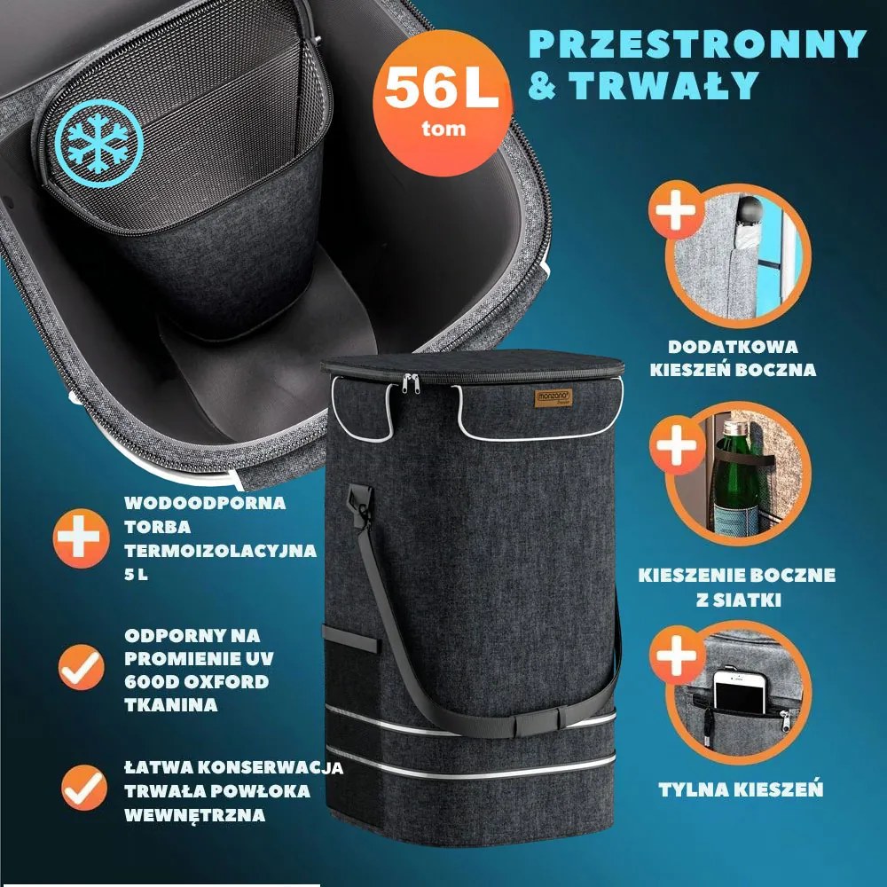 Torba na zakupy na kółkach EASY, 50l, czarna Jurhan