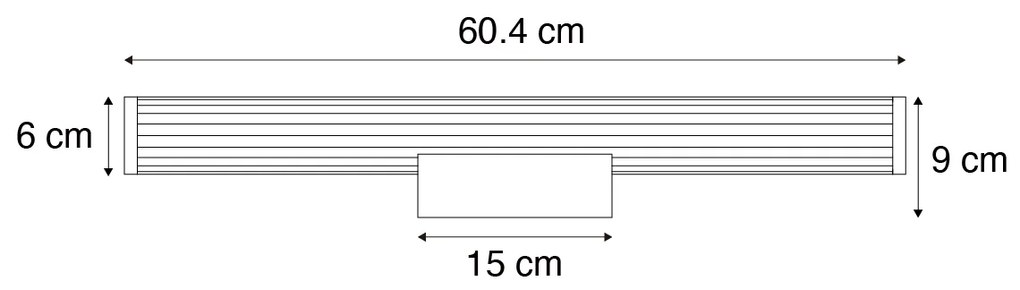 Retro Kinkiet / Lampa scienna Gunmetal 60,4 cm z LED IP44 - Coco Retro Oswietlenie wewnetrzne