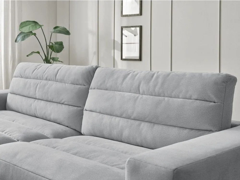 Jasnoszary aksamitny narożnik (lewostronny/z szezlongiem) Sierra – Bobochic Paris