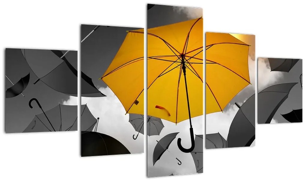 Obraz żółtego parasola (125x70 cm)