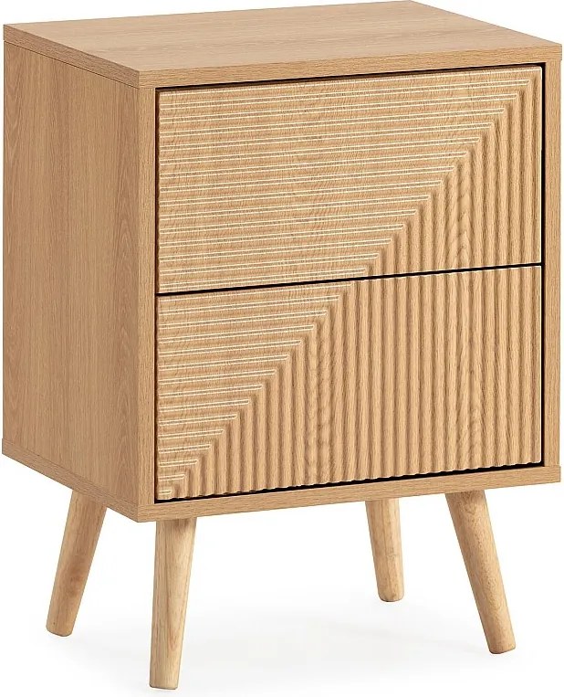 Stolik nocny Telmo z 2 szufladami kolor Dąb