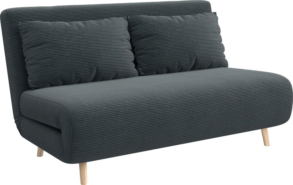 HOMCOM Sofa z funkcją spania, łóżko dla gości, 3-stopniowe regulowane oparcie, wygląd sztruksu, do 120 kg, 141 x 90 x 81 cm, Ciemnoszary