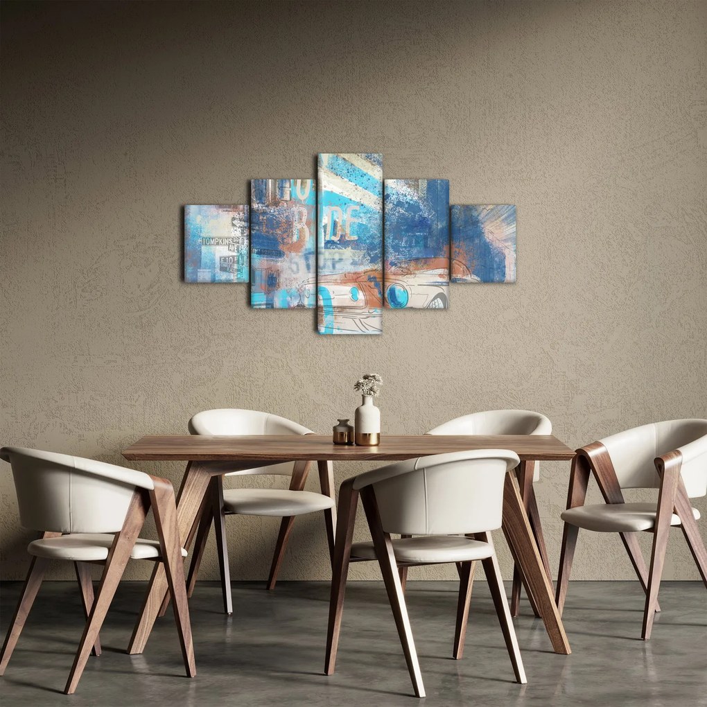 Obraz - Urodzony, by jeździć, niebieskie odcienie (125x70 cm)
