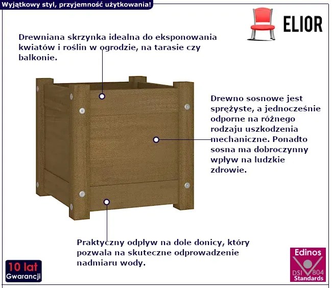 Donica Ogrodowa Miodowy Brąz R1-B83