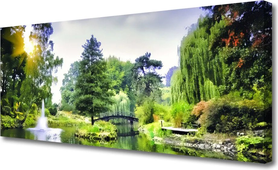 Obraz na płótnie Promienie Słońca nad Wodospadem