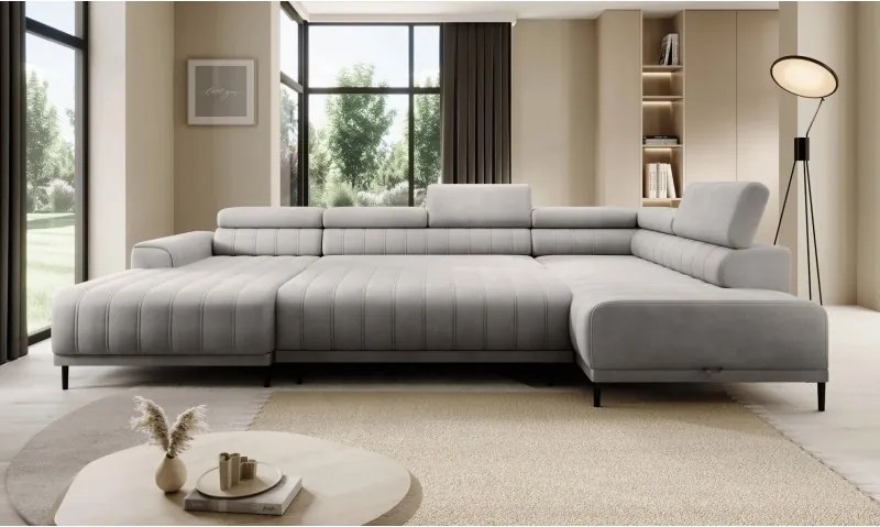 Narożnik CALDO XL Prawostronny z funkcją spania wolnostojący w tkaninie RUN AGAIN 80 WERSAL