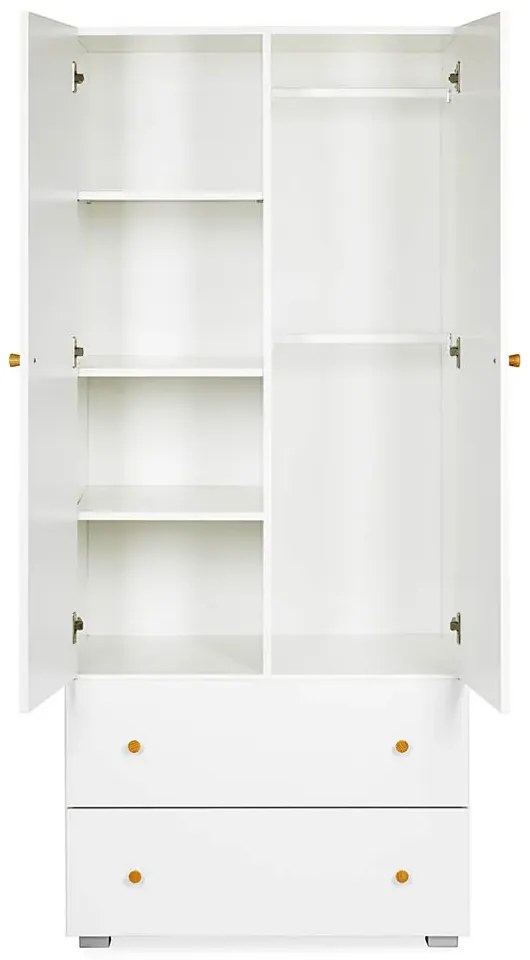 Szafa dwudrzwiowa KAROLINA 80cm biała z szufladami LITTLE SKY