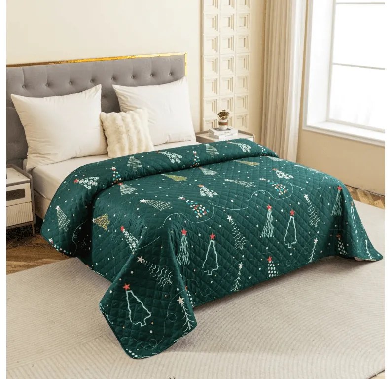 Narzuta na łóżko CHRISTMAS DRIFT, zielony Rozmiar: 220 x 240 cm