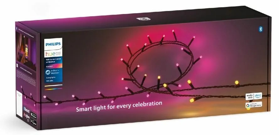 Philips Hue 8720169246867 Łańcuch świetlny LED Festavia, 2x 14 W 2000-6500 K RGB IP54, 40 m