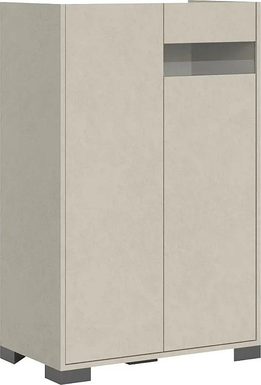 Wysoka komoda z 2 drzwiami Riflesso 70x35x110 cm, kaszmir