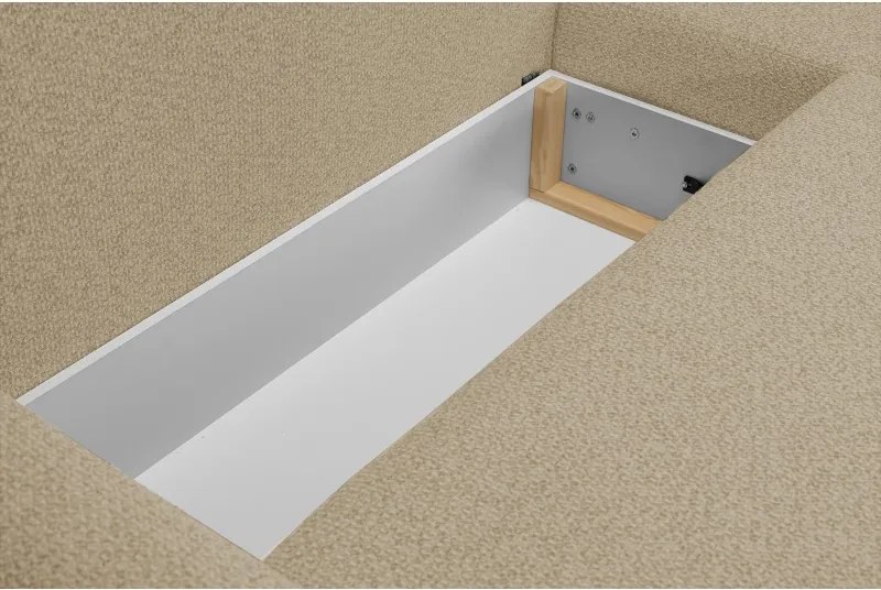 Narożnik ALMI Lewostronny z funkcją spania, wolnostojący tkanina EXCITE ME 04 Cappucino