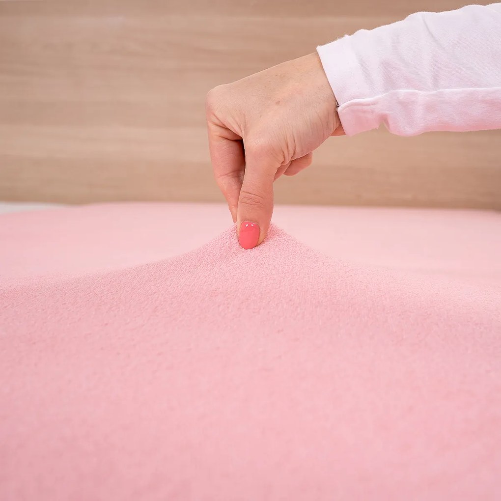 4Home Prześcieradło frotte różowy, 90 x 200 cm