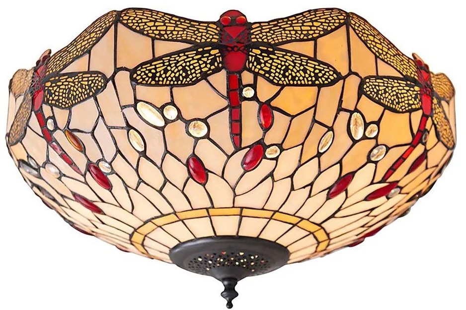 Endon 70723 - Lampa sufitowa Tiffany DRAGONFLY 2xE27/60W/230V, średnica 41 cm