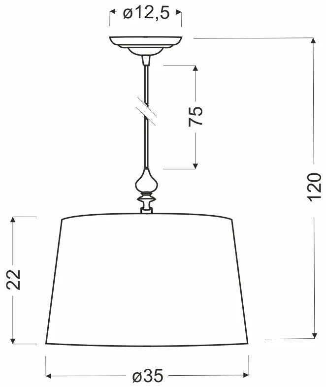 Wisząca lampa z czarnym abażurem - T029 Minario