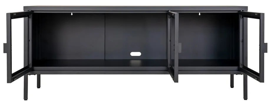 Czarna metalowa szafka pod TV 130x55 cm Brisbane – House Nordic