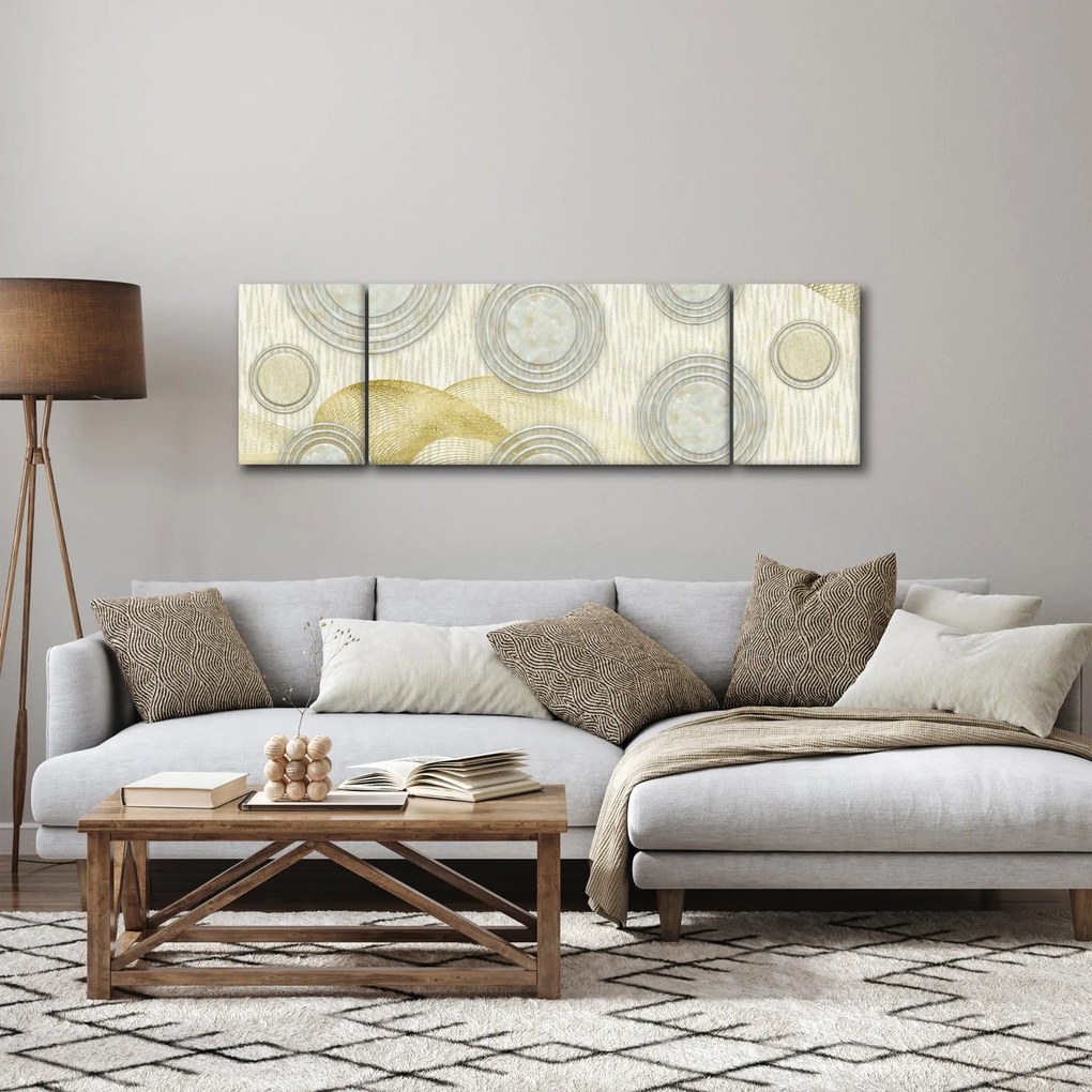 Obraz - Abstrakcja, marmurowe kręgi (170x50 cm)