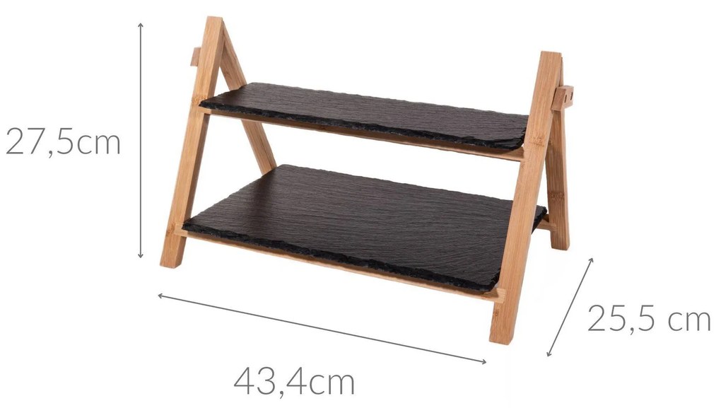 Patera bambusowa do serwowania, łupek kamienny, Kesper