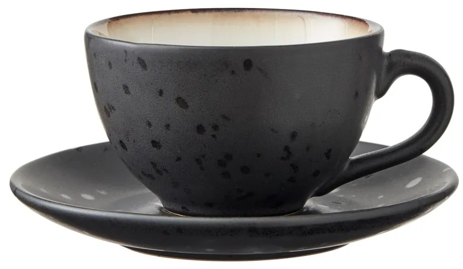 Czarne kamionkowe filiżanki zestaw 4 szt. 240 ml Black/Mix – Bitz