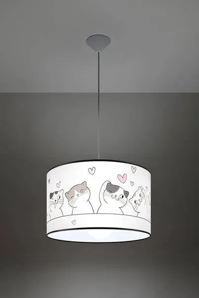 Lampa wisząca CAT 40 biała SOLLUX LIGHTING