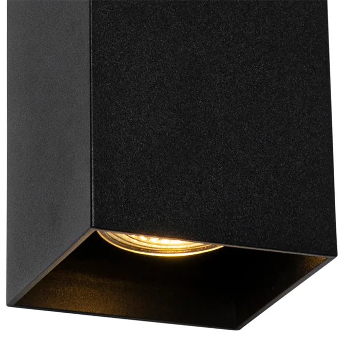 Designerska kwadratowa lampa ścienna czarna - SabbirDesignerski Oswietlenie wewnetrzne