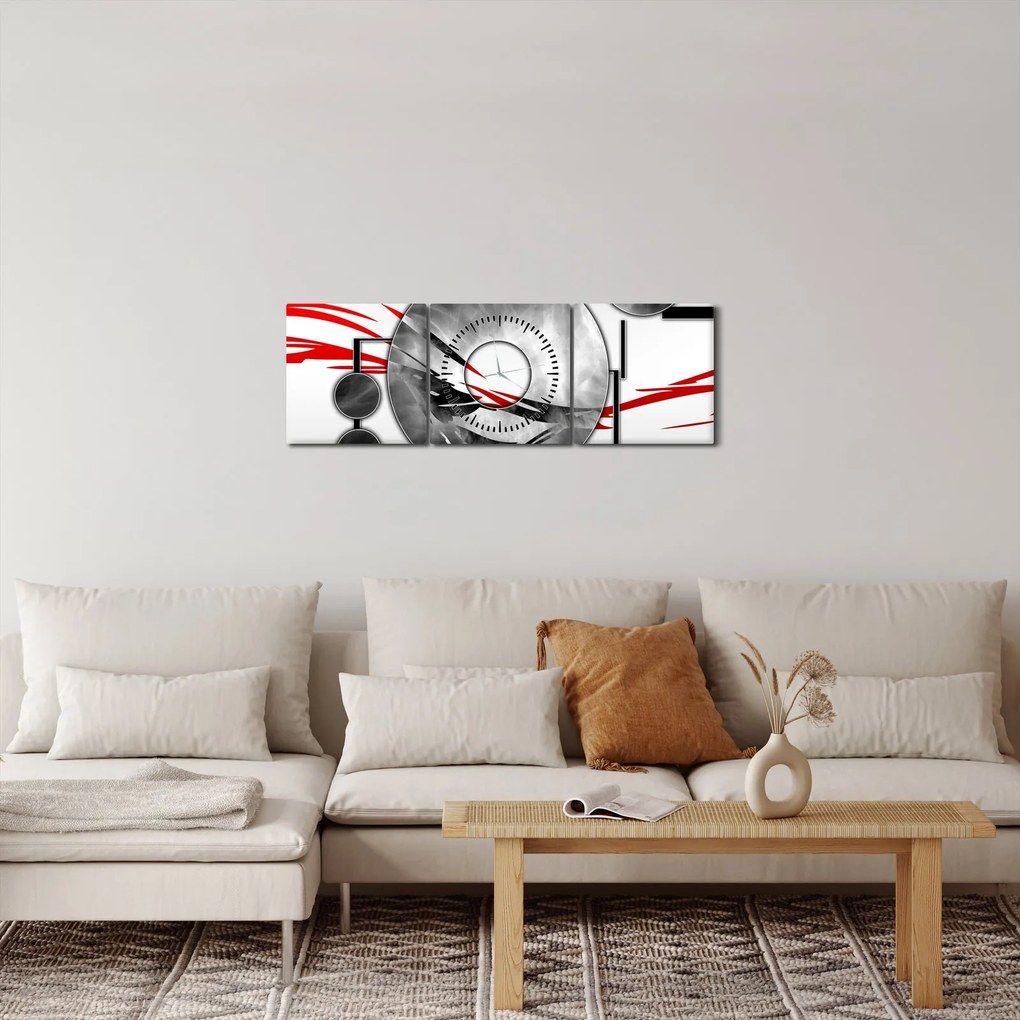 Abstrakcyjny obraz (z zegarem) (90x30 cm)