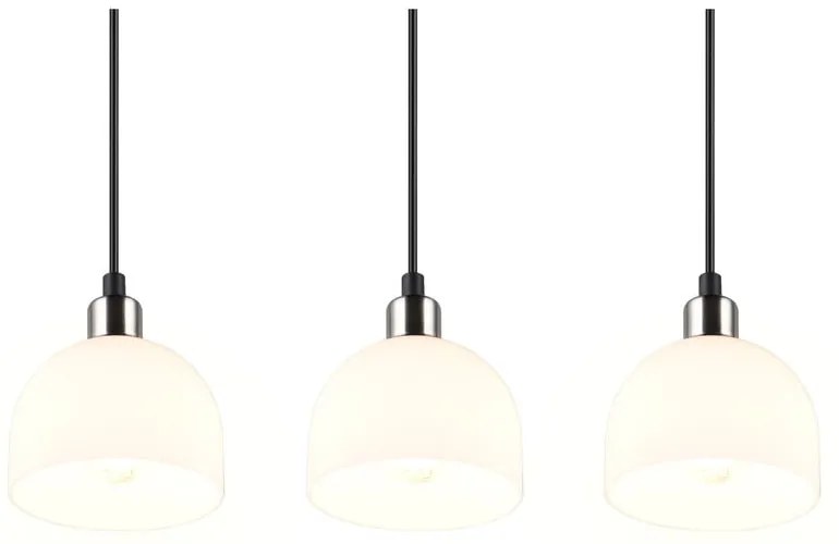 Lampa wisząca w biało-srebrnym kolorze ze szklanym kloszem Molly – Trio