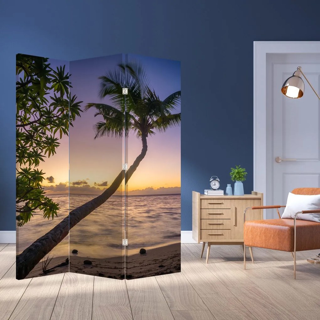 Parawan - Palma na plaży (126x170 cm)