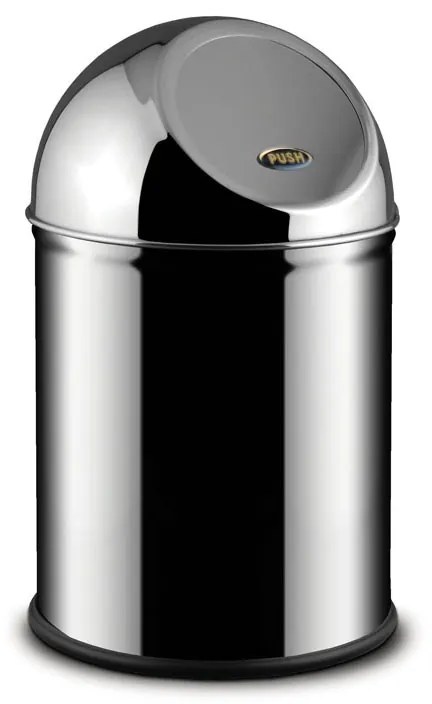 Kosz na śmieci ze stali nierdzewnej, 8 l, samozamykającą pokrywą, nierdzewny błyszczący