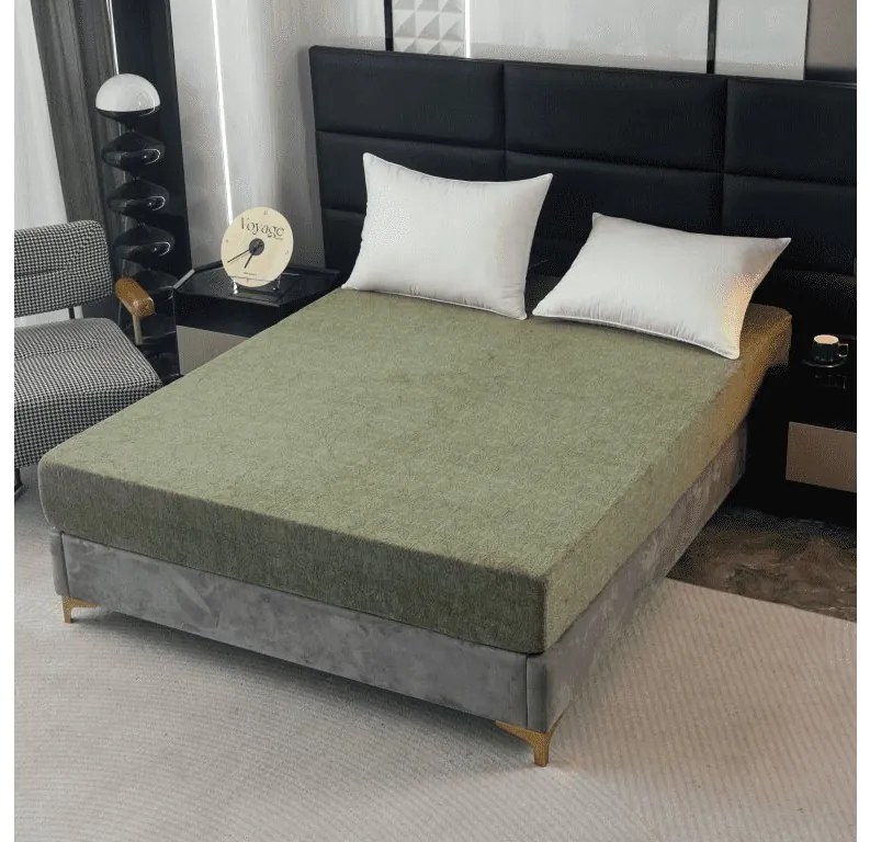 PrzytulneMieszkanie.pl Prześcieradło z mikropluszu GRENA 160x200 cm zielone