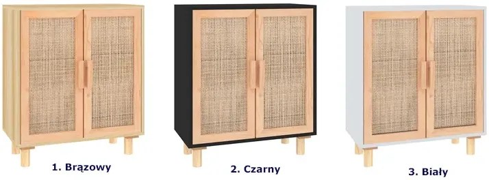 Brązowa komoda na nóżkach z półkami D6-C63