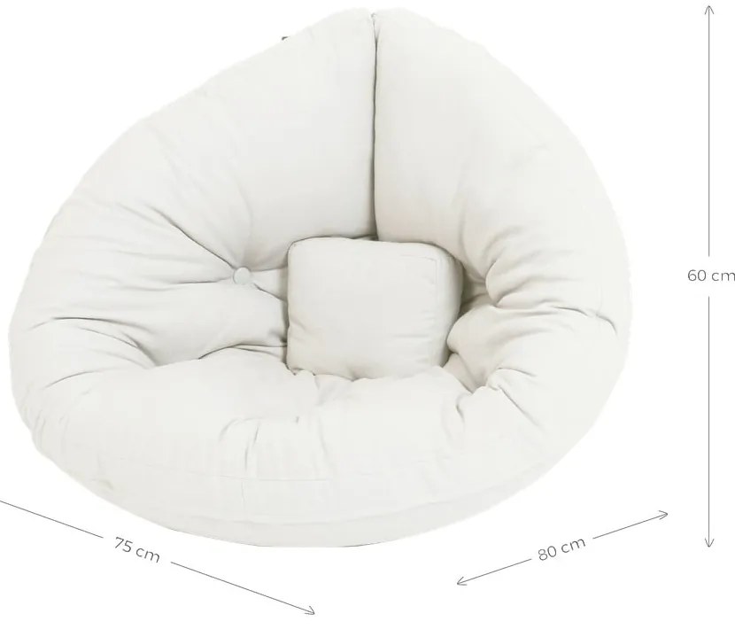 Dziecięcy fotel rozkładany Karup Design Mini Nido Creamy