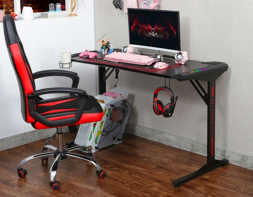 Biurko gamingowe B-216 z oświetleniem LED
