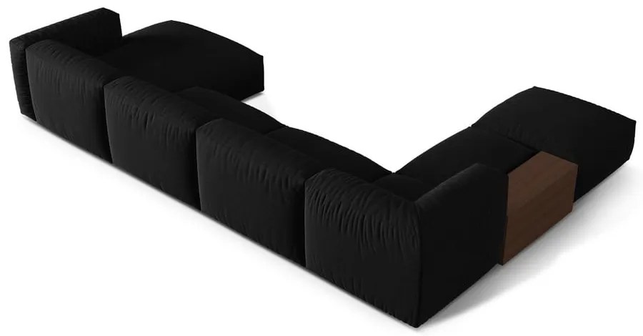 Czarny narożnik modułowy (lewostronny/w kształcie litery U) Martina – Micadoni Home