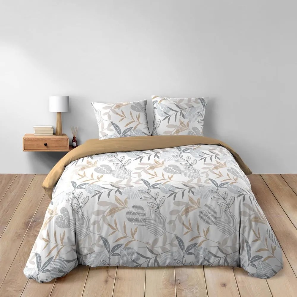 Żółto-biała pościel dwuosobowa 240x220 cm Kimberly – douceur d'intérieur