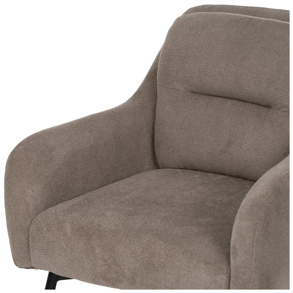 Szarobrązowy fotel z tkaniny szenilowej Classic – Ixia