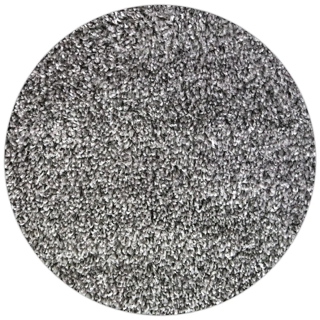 Dywan shaggy Best jednokolorowy jasny szary koło 200 cm x 200 cm