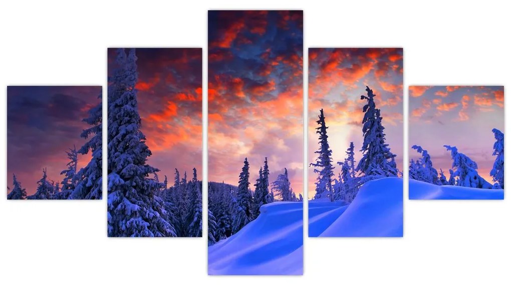 Obraz - Zimowy zmierzch (125x70 cm)