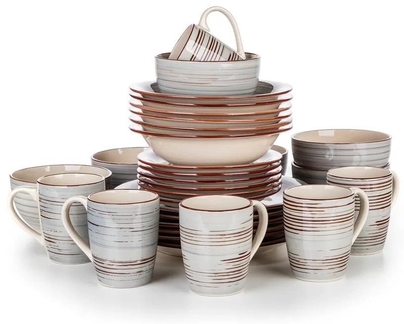 Banquet 30-częściowy zestaw jadalny Spiral  Grey