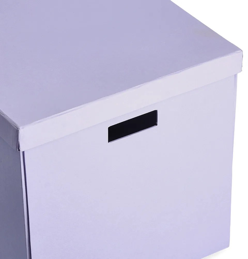 Pojemnik do przechowywania z pokrywką, karton z recyklingu, 33,5 x 33 x 32 cm