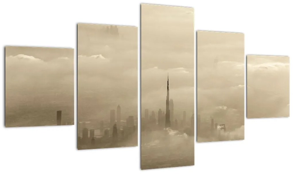 Obraz miasta w chmurach (125x70 cm)