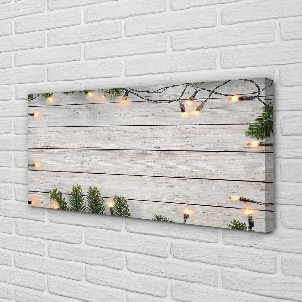 Zdjęcie na płótnie Gałązki, Lampki i Drewno