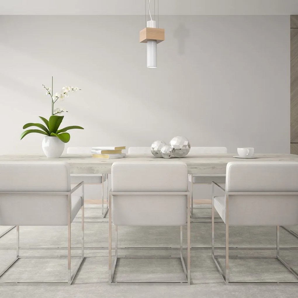 Lampa Sufitowa Wisząca biała WEST WHITE 1xGU10