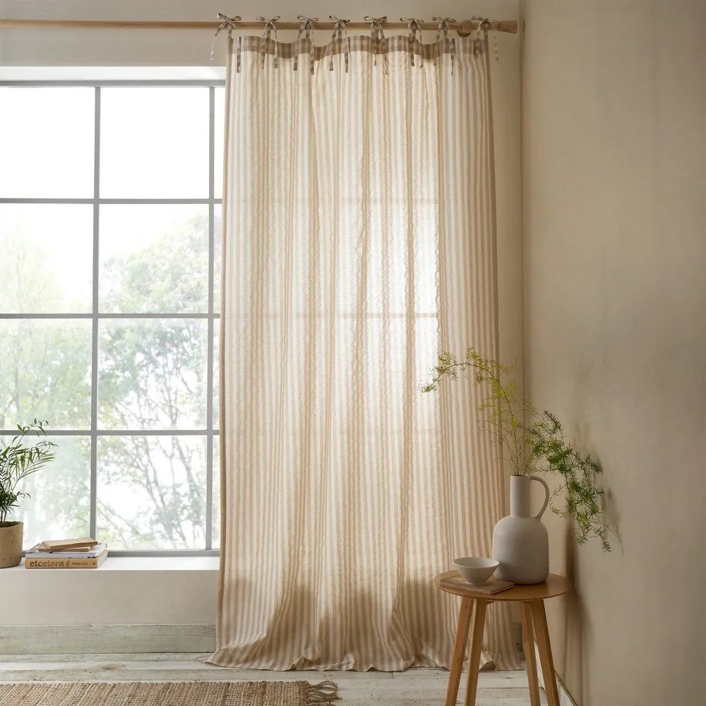 Beżowa zasłona 140x183 cm Zanzibar Woven Stripe – Pineapple Elephant