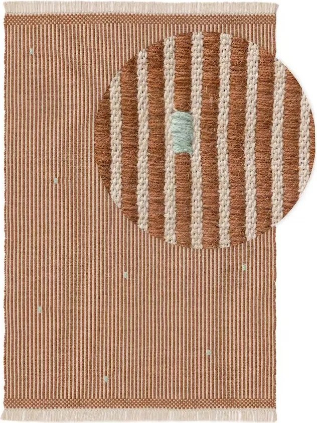 Brązowy dywan w paski dla dzieci Bruno