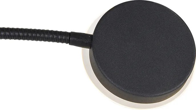 Nowoczesna lampa podłogowa czarna z wbudowanym LED z możliwością ściemniania i ramieniem do czytania - Strela