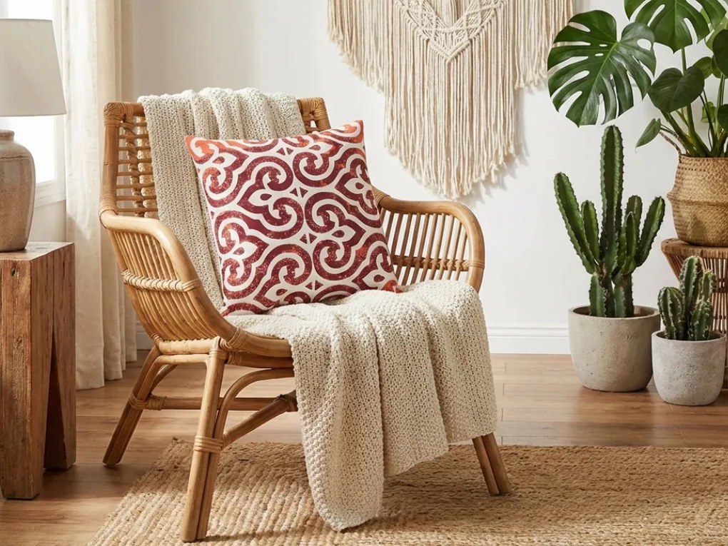 Poszewka na poduszkę ORIENTAL 45x45 cm, bordowa