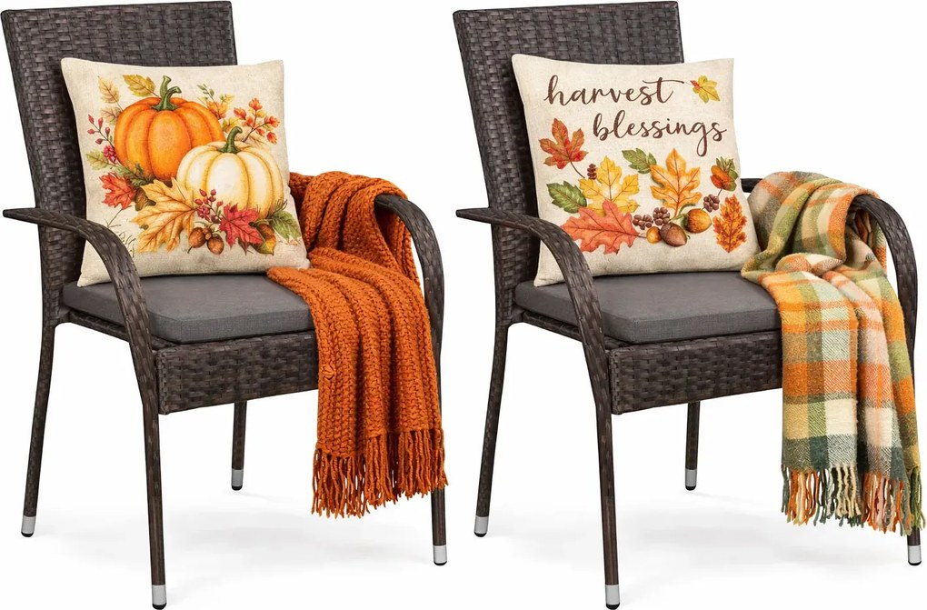 Zestaw brązowych krzeseł ogrodowych 2 szt. K0-T54