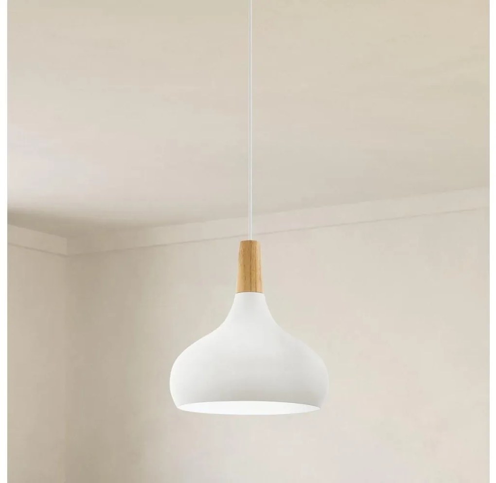 Eglo 901178-Lampa wisząca na przewodzie SABINAR 1xE27/60W/230V śr.28cm biała-