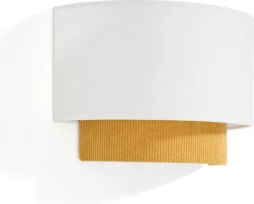 Musztardowo-biała lampa dziecięca z tekstylnym kloszem Bianella – Kave Home